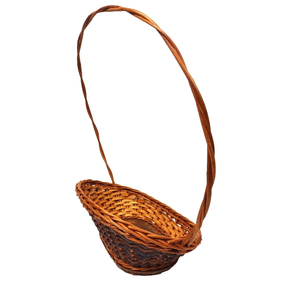 VTG Classic High Handle Woven Gathering Basket 17